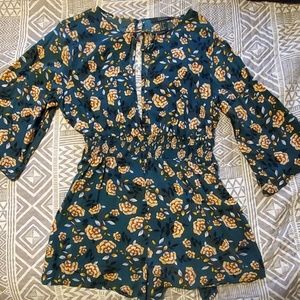 Flower-printed romper